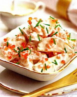 Картофельный салат с икрой