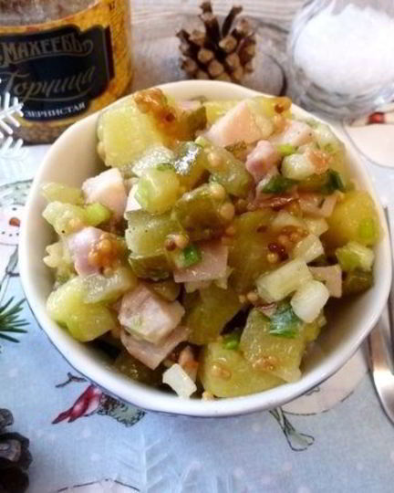 Рецепт картофельного салата с копченой курицей
