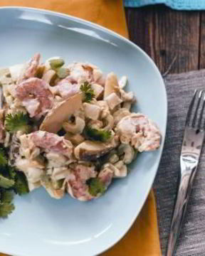 Картофельный салат с креветками