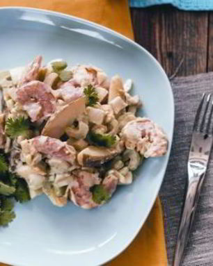 Картофельный салат с креветками