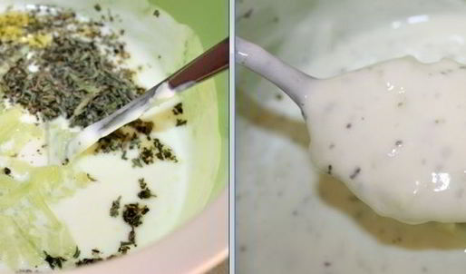 картофельный салат с мясом гирос и дзадзики