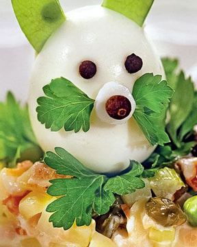 Картофельный салат зайчик