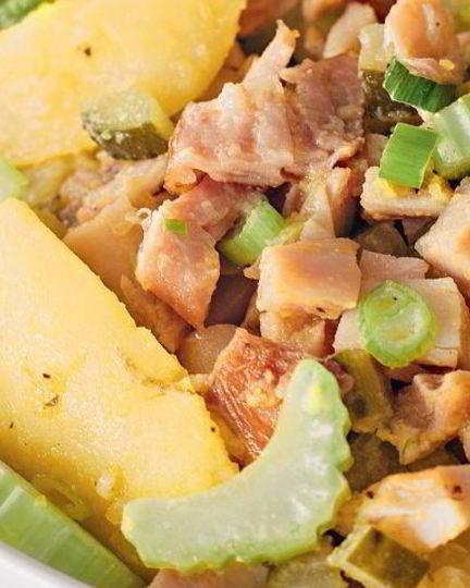 Рецепт салата из картофеля и копченой курицы