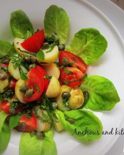 Рецепт салата из молодого картофеля с каперсами и мятой