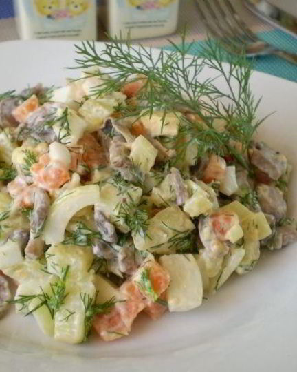 Рецепт салата с картошкой и грибами