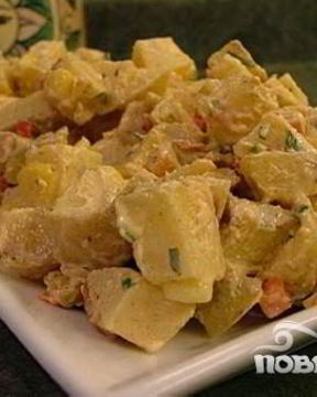 Салат с жареным картофелем