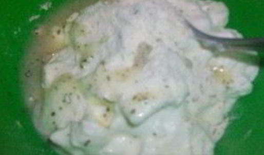 салат с жареным картофелем