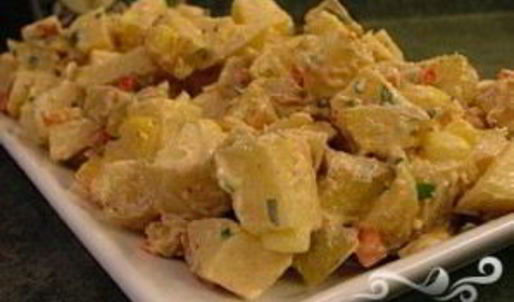 салат с жареным картофелем