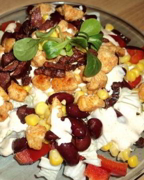 Мясной салат с болгарским перцем