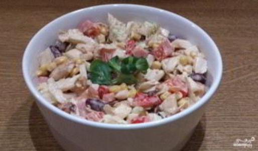 мясной салат с болгарским перцем