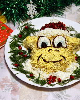 Новогодний салат Обезьянка