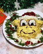 Новогодний салат Обезьянка