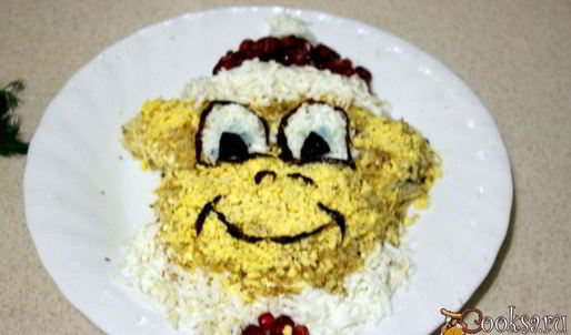 новогодний салат обезьянка