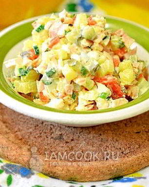 Оливье копченый