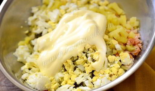 оливье копченый