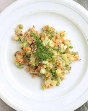 Оливье с лососем