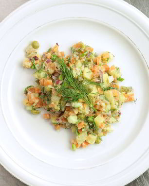 Оливье с лососем