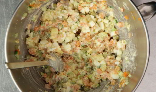 оливье с лососем