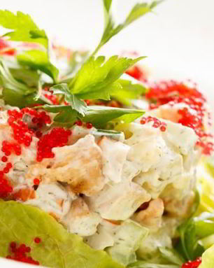 Оливье с семгой