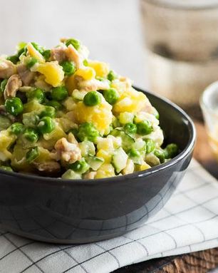 Оливье с яблочным майонезом