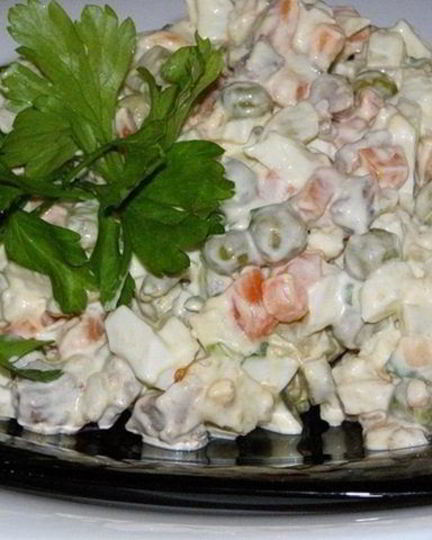 Рецепт постного салата оливье