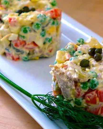 Рецепт салата оливье классический с мясом