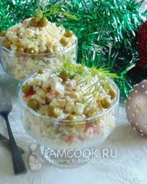 Салат Оливье с индейкой