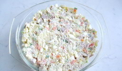 салат оливье с индейкой