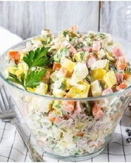 Рецепт салат оливье с кукурузой