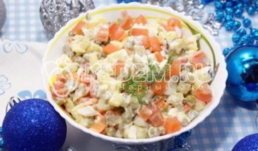 салат оливье с семгой