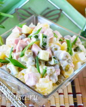 Салат Оливье со свежим огурцом