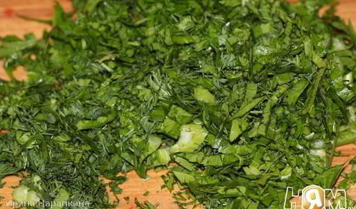 овощной салат с курочкой и жареными шампиньонами