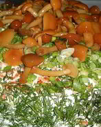 Постный салат с грибами