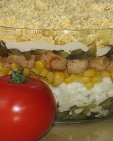 Рецепт салата из курицы и ананасов