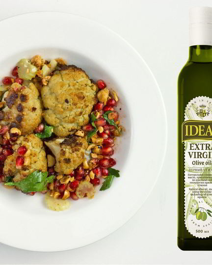 Рецепт салата из печеной цветной капусты и фундука