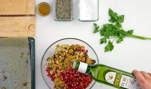 салат из печеной цветной капусты и фундука