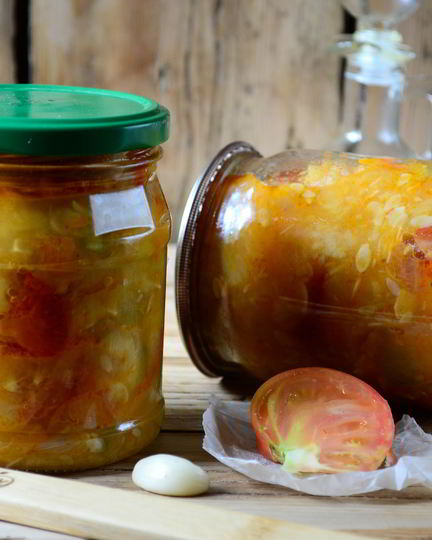 Рецепт салата из помидоров и кабачков на зиму