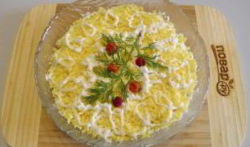 салат мимоза новогодний