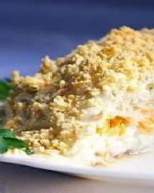 Салат Мимоза с консервированным лососем