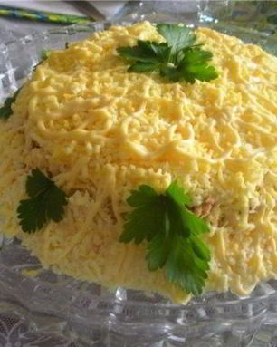 Салат Мимоза с рисом