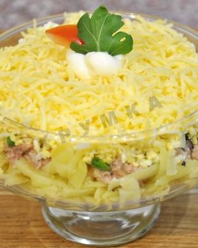 Салат Нежность с печенью трески