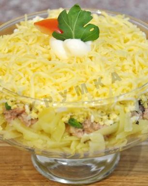 Салат Нежность с печенью трески