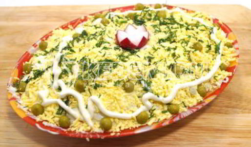 салат нежный с крабовым мясом