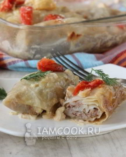 Рецепт голубцов под шубой в духовке