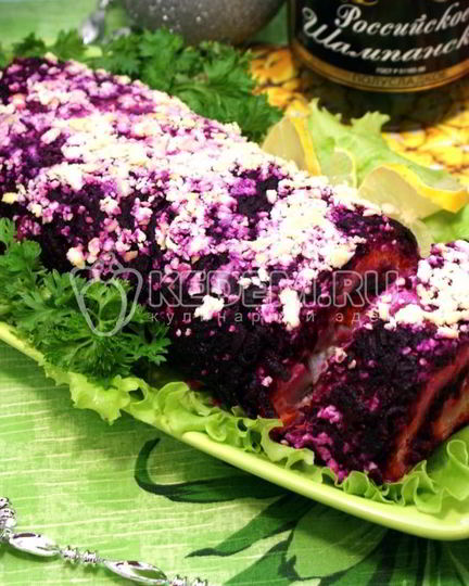 Рецепт салата-рулета селедка под шубой