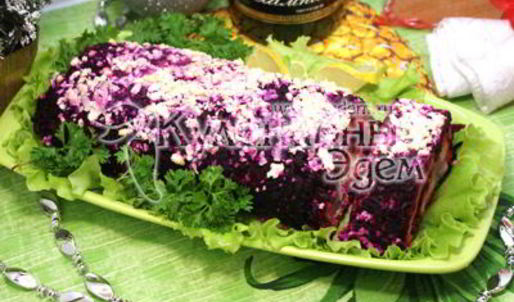 салат-рулет селедка под шубой