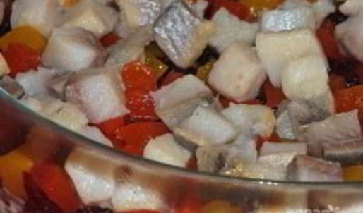 салат сельдь под сырной шубой