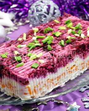 Салат Заливная селедка под шубой