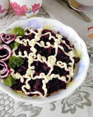 Селедка под шубой без моркови