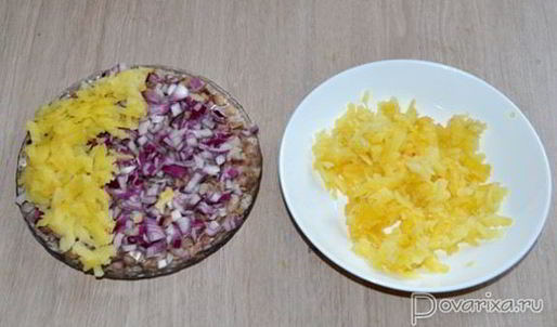 селедка под шубой с грибами